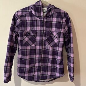 Fleece lined flannel hoodie